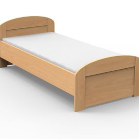Jednolôžková posteľ 100 cm Petra oblé čelo pri nohách (masív)